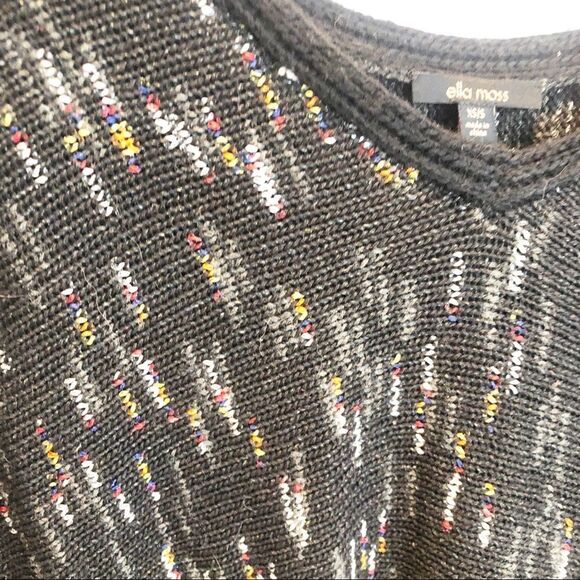 Ella Moss Black Fringe Poncho xs/s - Picture 3 of 6